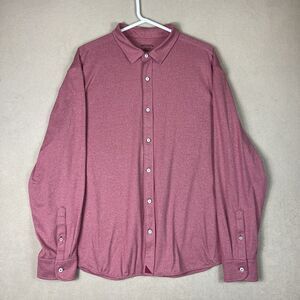 UNTUCKit Shirt Mens XXXL‎ Burgundy Long Sleeve Perf Tee Button Up Adult